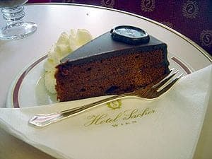 Sachertorte at the Hotel Sacher Photo credit: Wikipedia