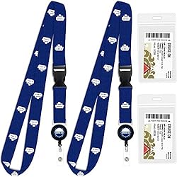 navy neck lanyard with plastic sleeve for your cruise ID card.