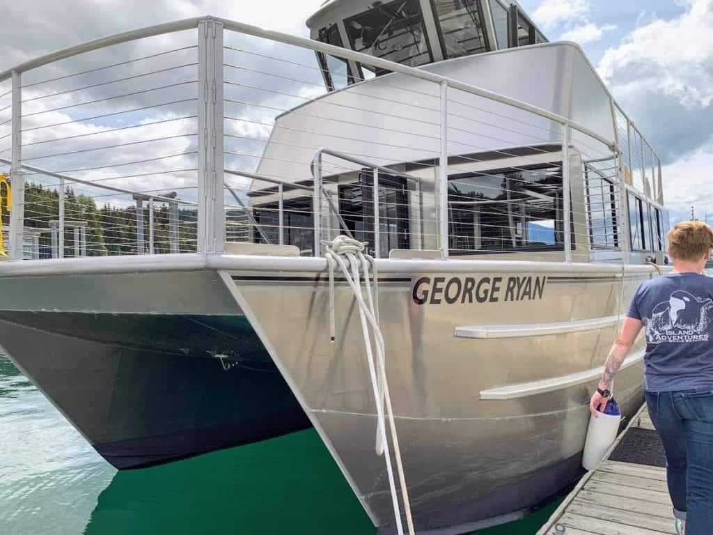 Our Juneau whale watching tour boat docked in Auke Bay