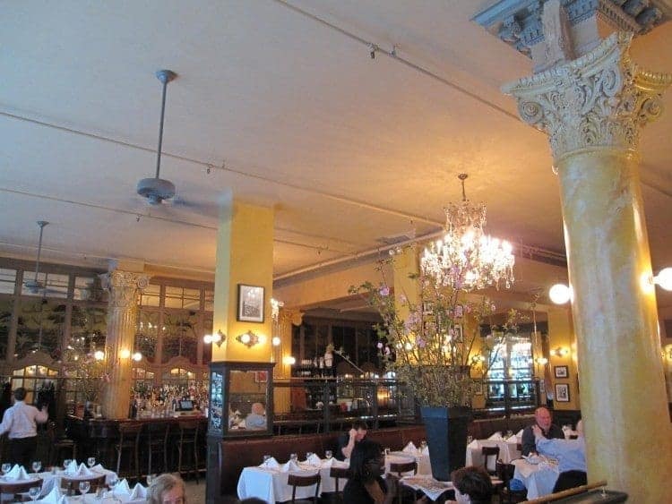 The restaurant of Cafe Un Deux Trois in Manhattan