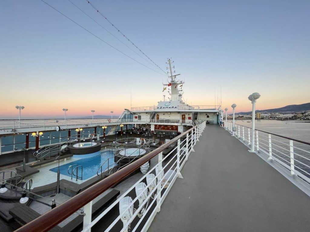 Azamara Journey jogging track at sunset