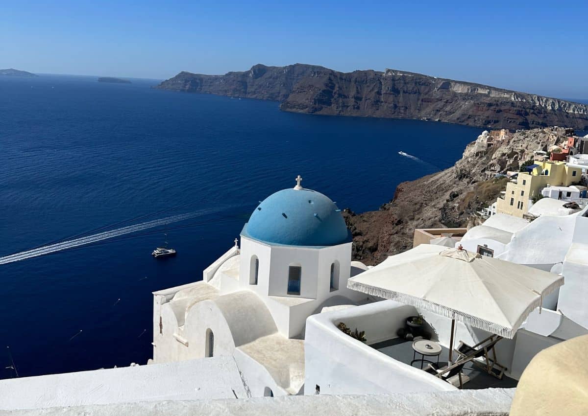 Blue Dome Church in Oia, Santorini.