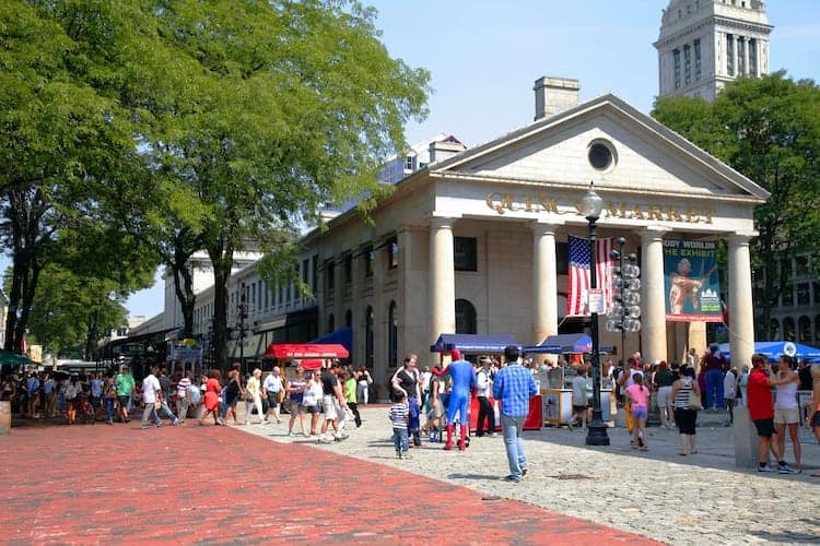 Outside view of Quincy Market in Boston.