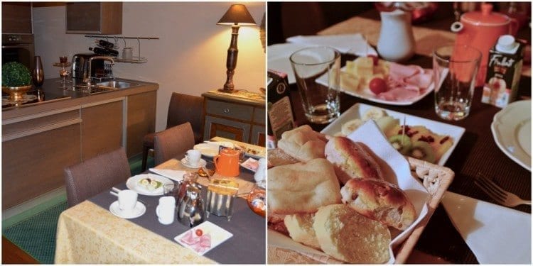 Anna prepares an extensive hot and cold sit-down breakfast for her guests. It's no small feast!