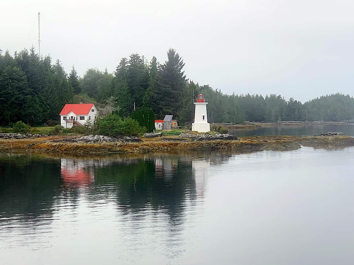 Lighthouse and home on the Inside Passage in British Columbia, Canada.