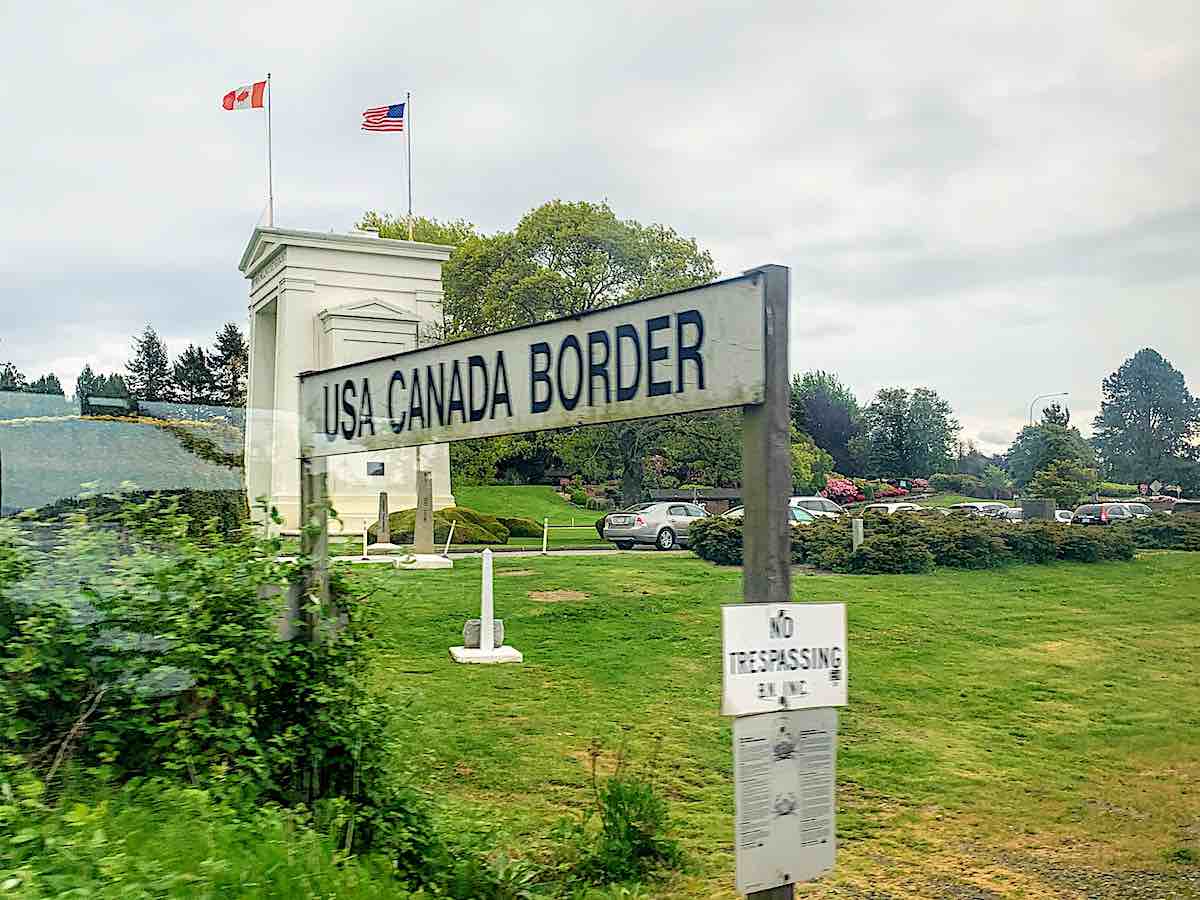 Canada and US border crossing aboard Amtrak train