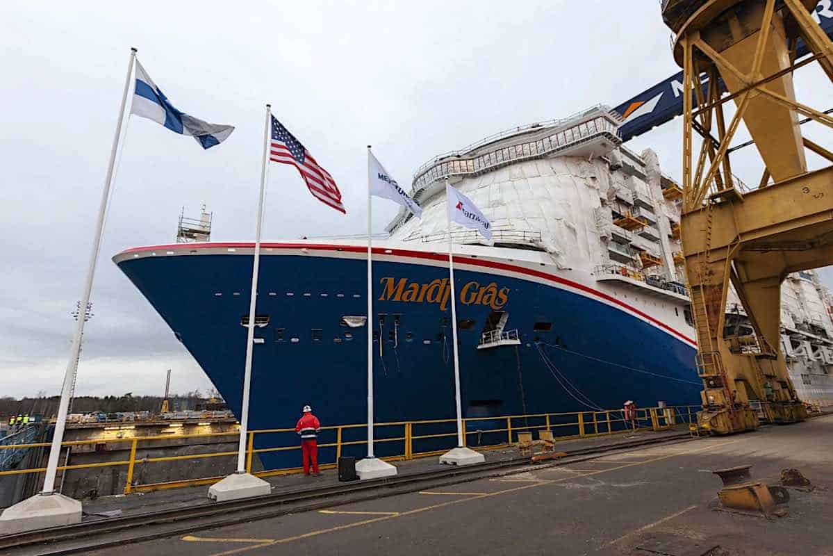 Carnival Cruise Line’s Newest Ship “Floated Out” From Drydock