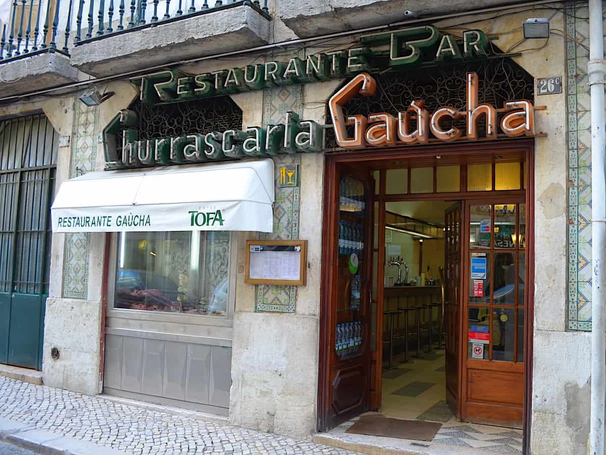 Brasilian-style churrascaria restaurant downtown Lisbon. 