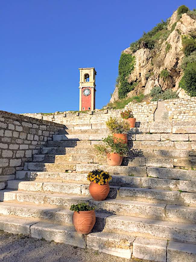 Corfu Fortress cobblestone stairway