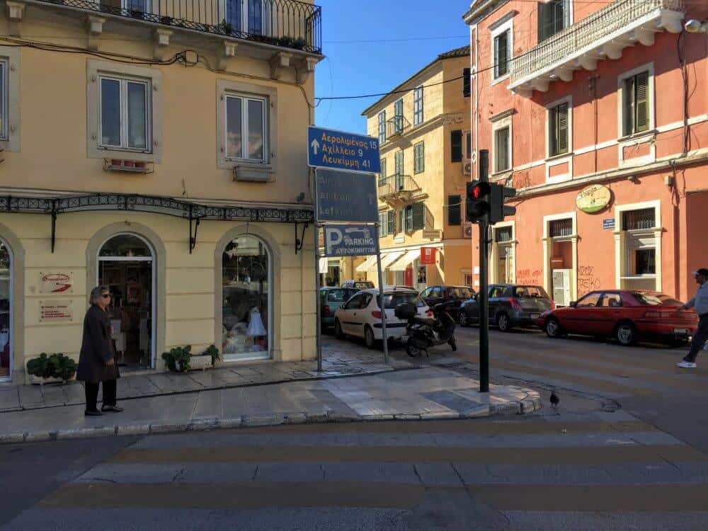 Walking through the Old Town area in Corfu