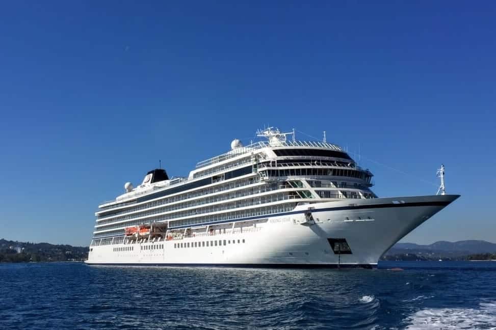 Viking Cruises Viking Star off of Corfu Greece