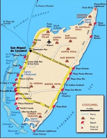 Cozumel Mexico map