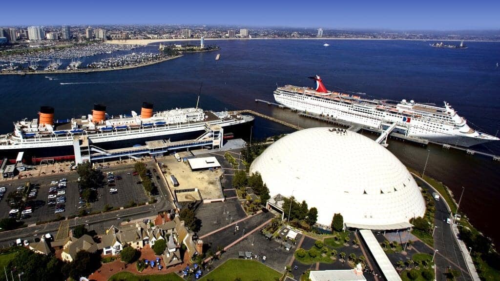 Port of Long Beach with Carnival ships