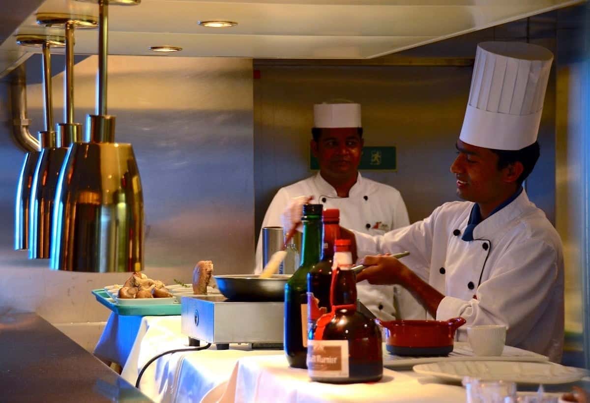 Cooking demonstration aboard the Carnival Breeze