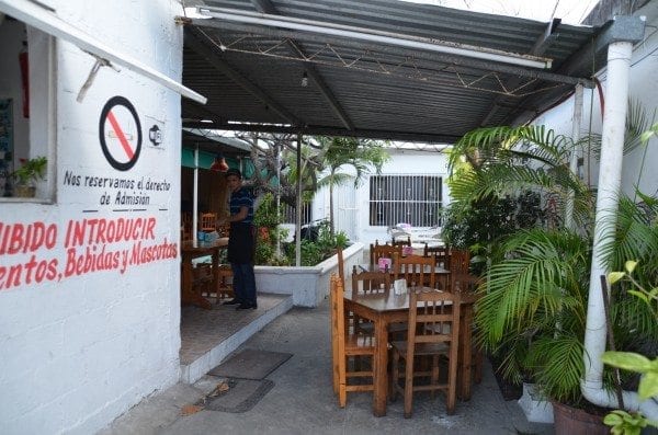 Outdoor seating at Pescaderia continues around the corner.