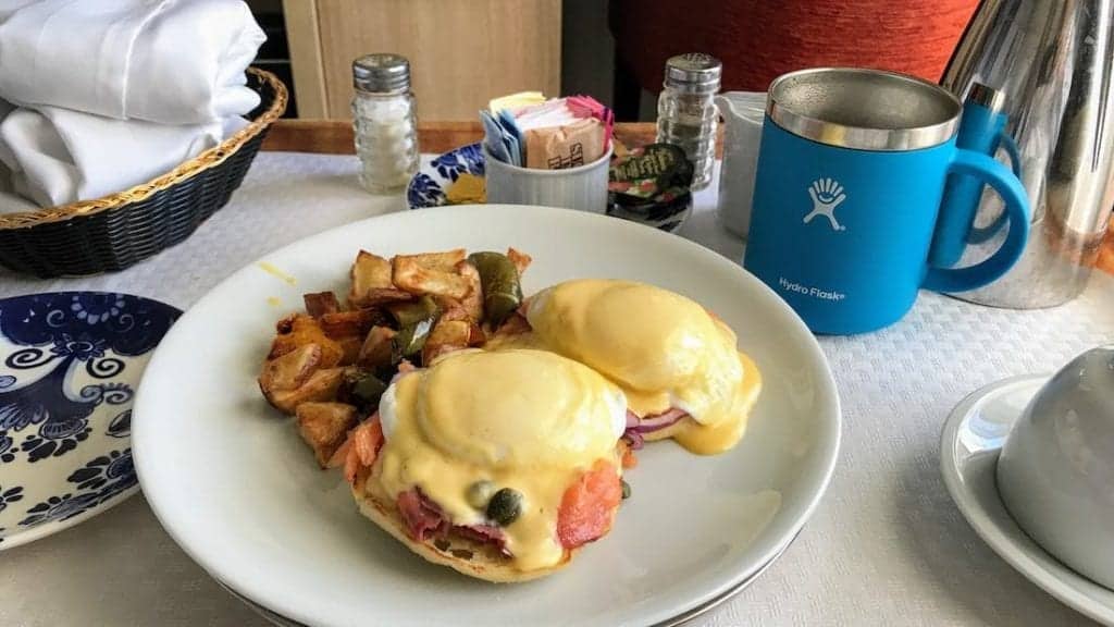 Using my Hydro Flask Coffee Mug for my Eurodam room service breakfast