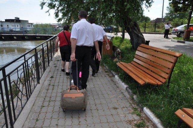 Ship doctor carrying my luggage. I didn't give him a cruise gratuity!