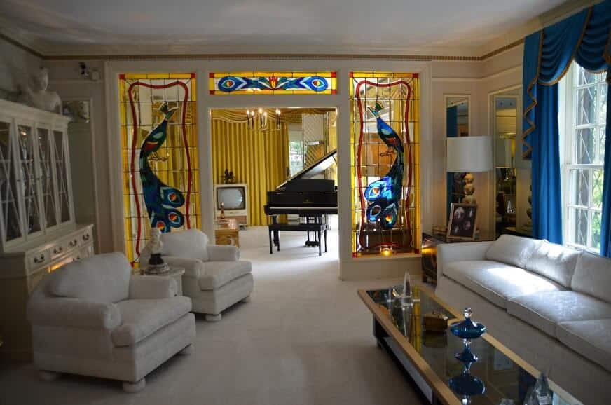 Living room in Graceland in Memphis Tennessee