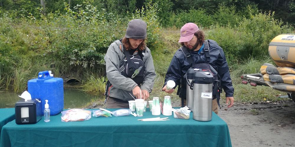 Snack time on our rafting tour in Haines