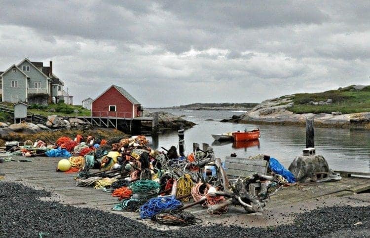 Peggys Cove fishing ropes at the village seen while on a Canada New England cruise. 