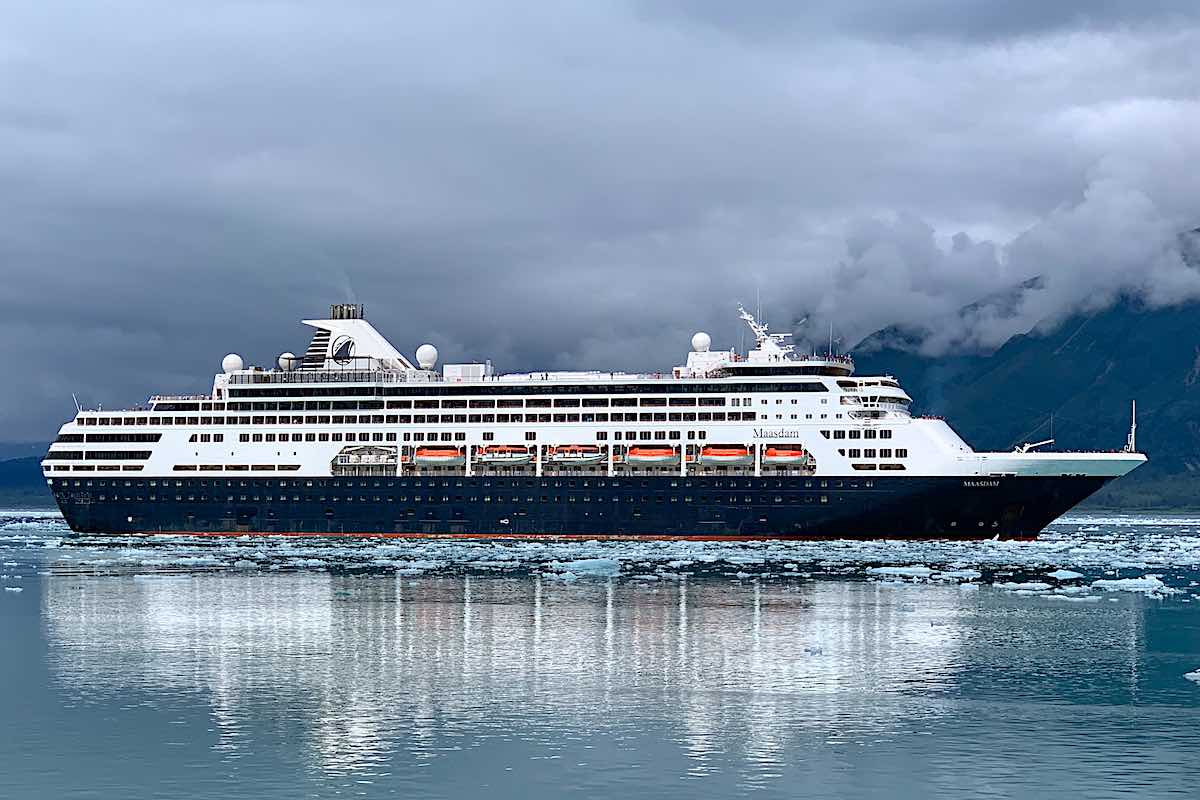 View of Holland America ship in Glacier Bay