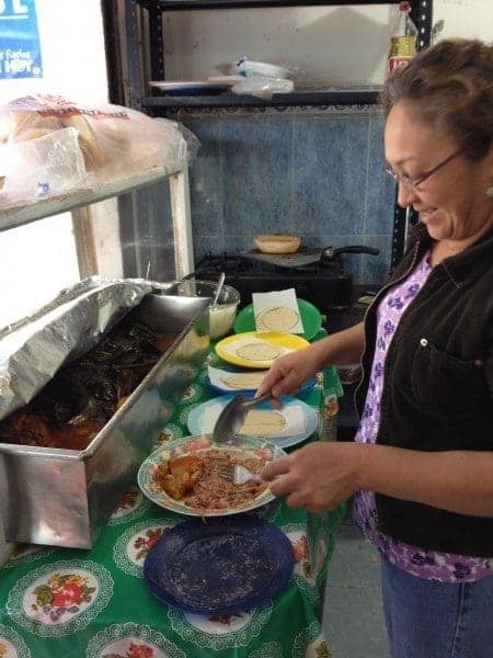 Preparing our cochinita pibil.