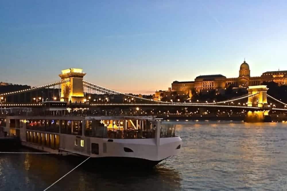 Viking Lif in Budapest at the Chain Bridge