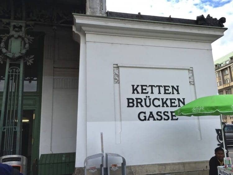 Kettenbrückengasse in Vienna, the Naschmarkt station. 