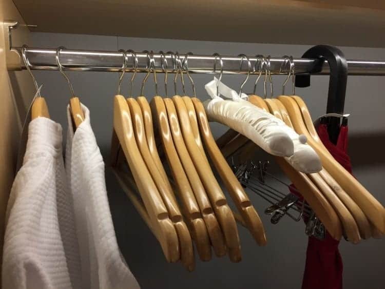 Yes, real hangers. Not those awkward to use kind that prevent guests from stealing hangers.