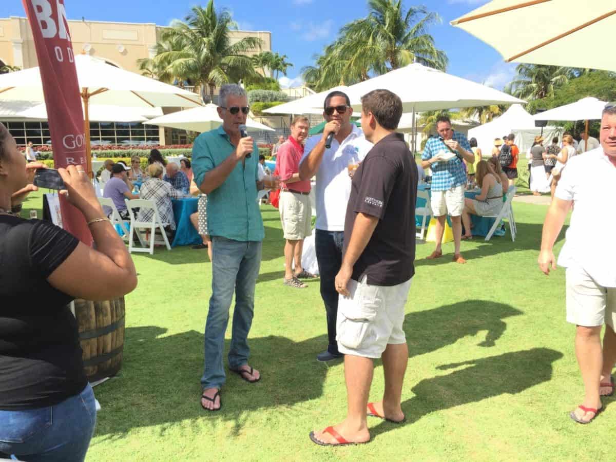 Anthony Bourdain at the annual Cayman Cookout Event.