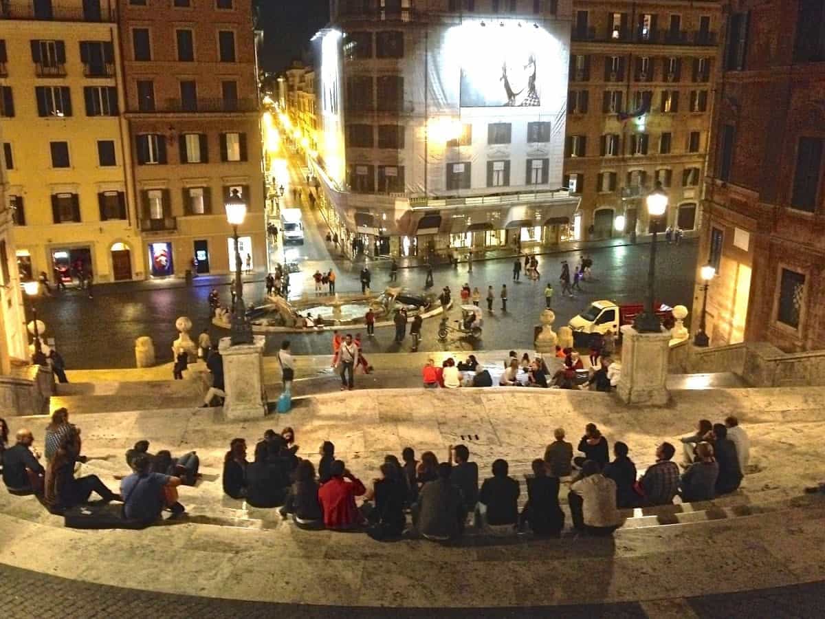 The Spanish Steps, Piazza di Spagna, at night is something to experience.