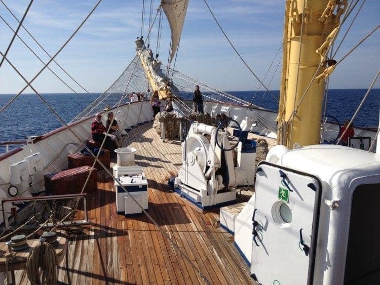 No feeling claustrophobic aboard the Star Clippers' Royal Clipper sailing ship.