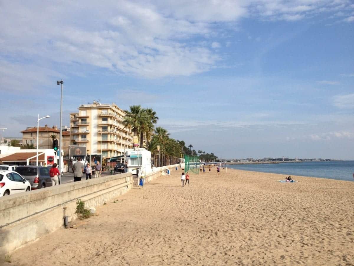 In Cannes, you can walk for miles in either direction along the Mediterranean Sea.