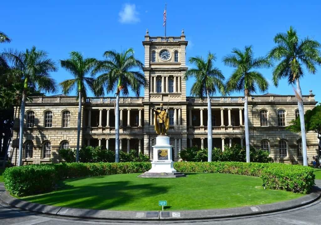 Iolani Palace is the only royal palace in the United States, completed in 1882 by King David Kalakaua.