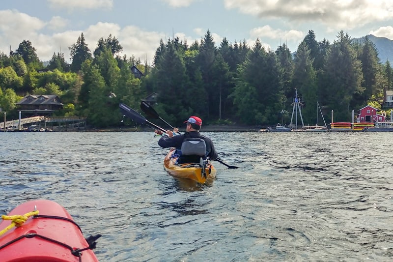 Sea Kayakers heading back to Ketchikan from Eagle Island.