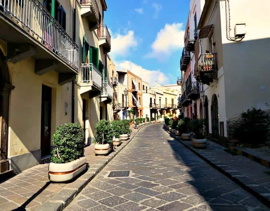 Main street in Lipari old town.