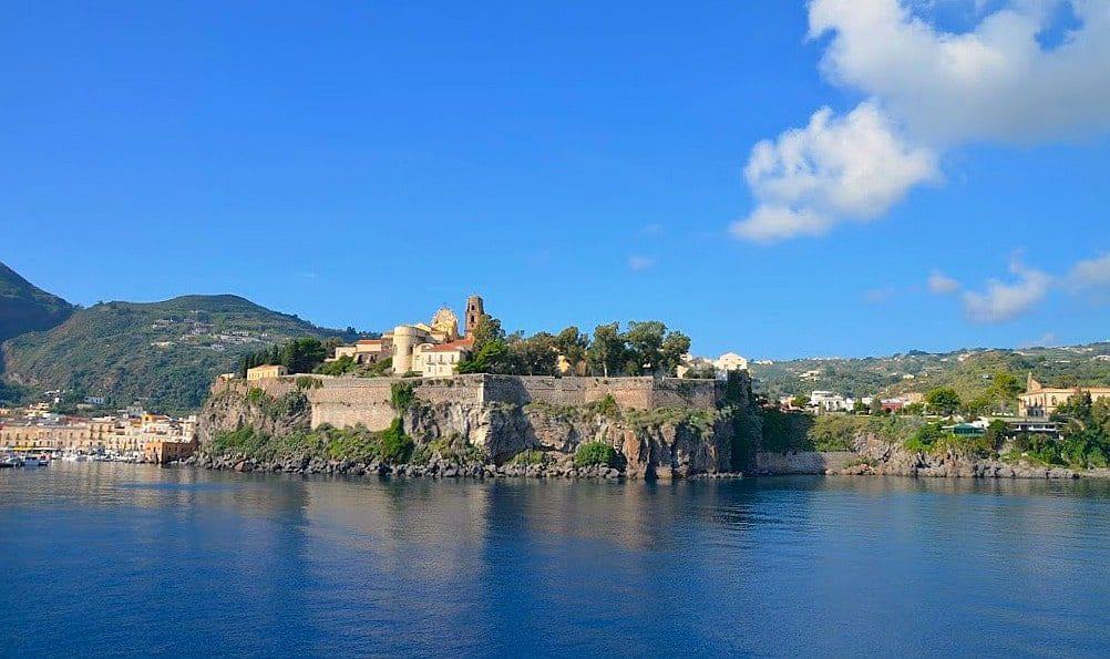 Island of Lipari seen from Royal Clipper