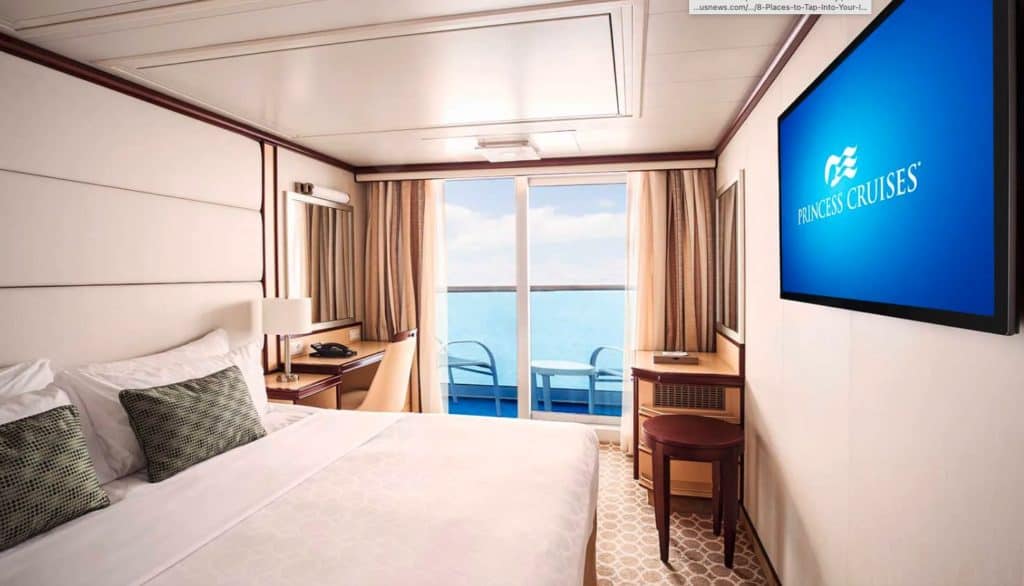 Image of of balcony stateroom on Majestic Princess.