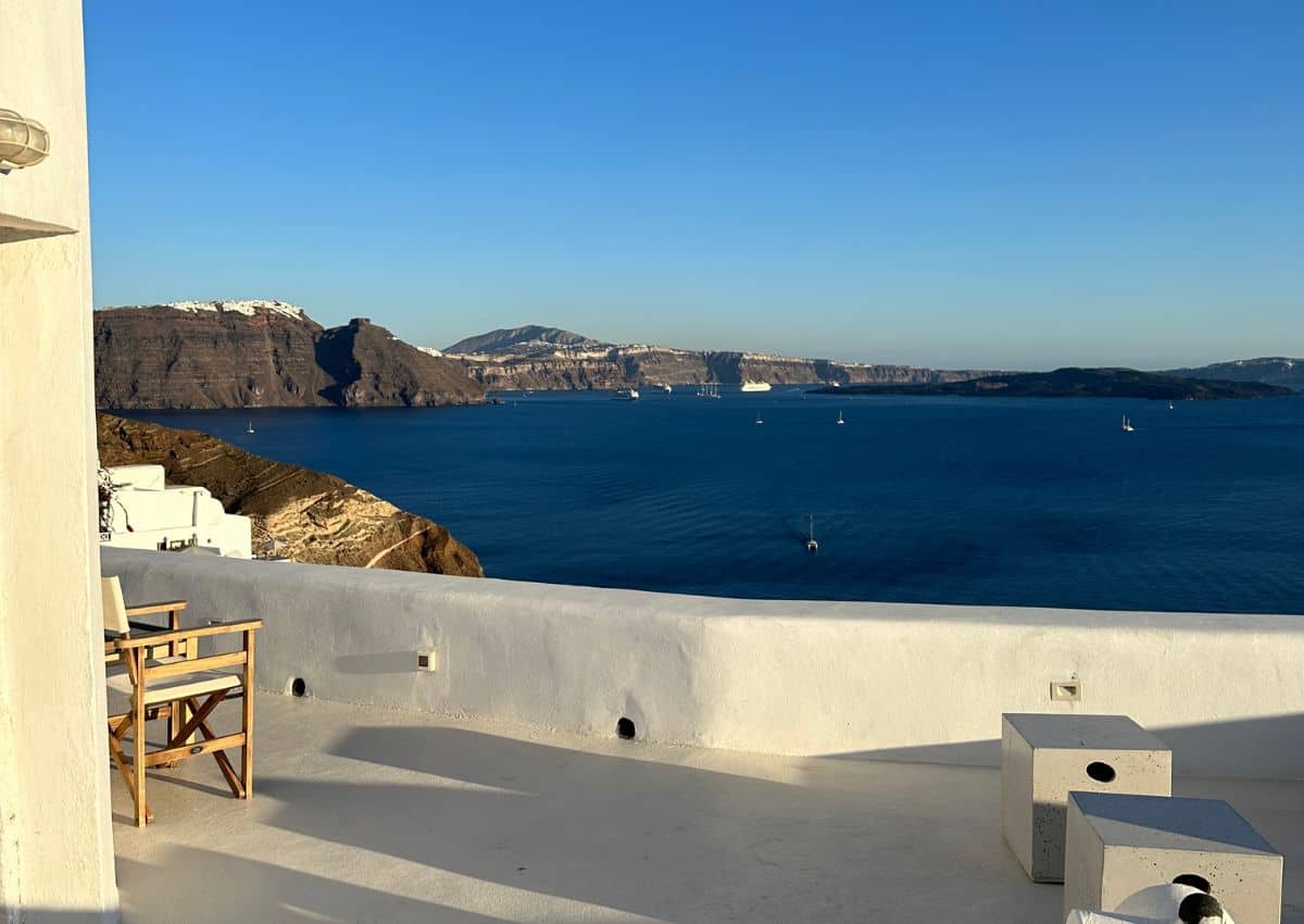 Mill Haven villa view in Oia, Santorini.