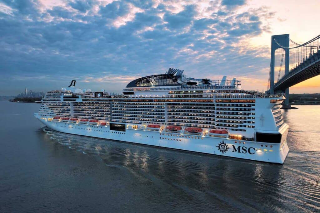 MSC Meraviglia arrives into New York Harbor