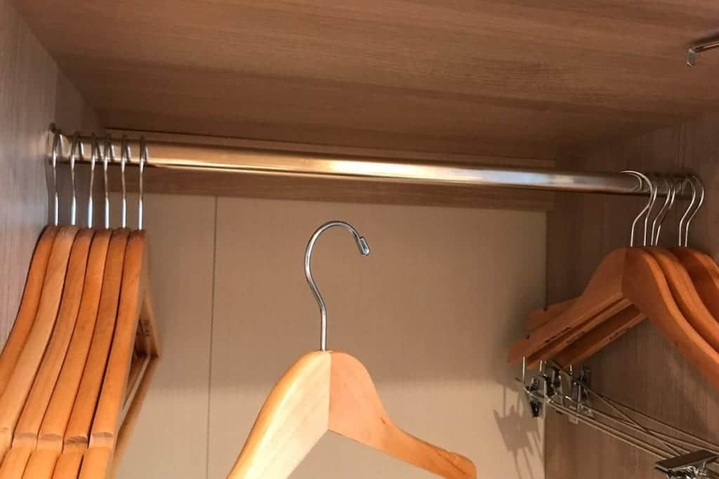 Real hangers in the closet