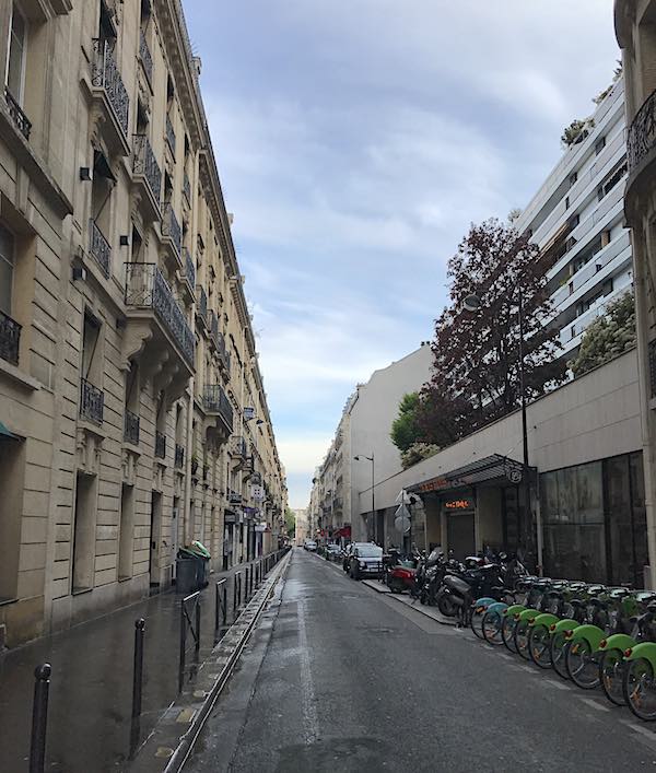 Early morning on an empty street in Paris