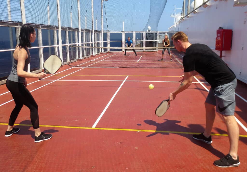 Pickleball aboard Holland America Volendam.