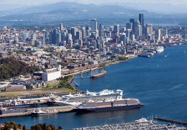 Cruises to Alaska begin at the Port of Seattle. Image by Don Wilson for PortofSeattle.org