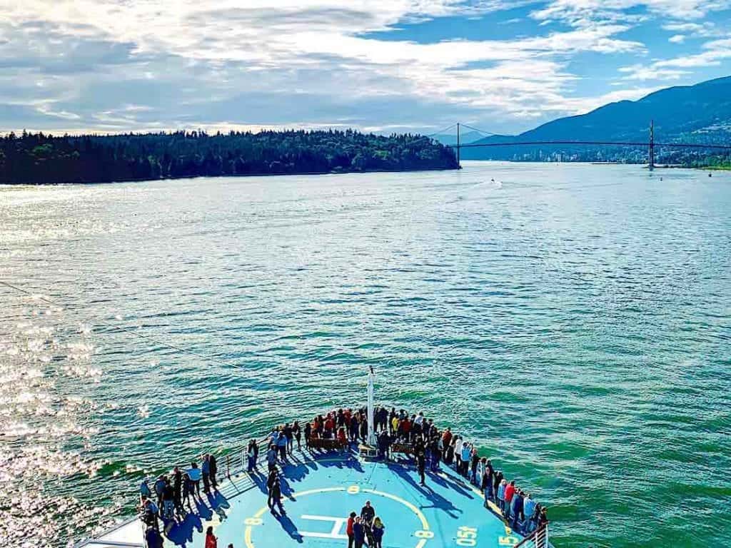 Sailing away from Vancouver, Canada heading into the open ocean.