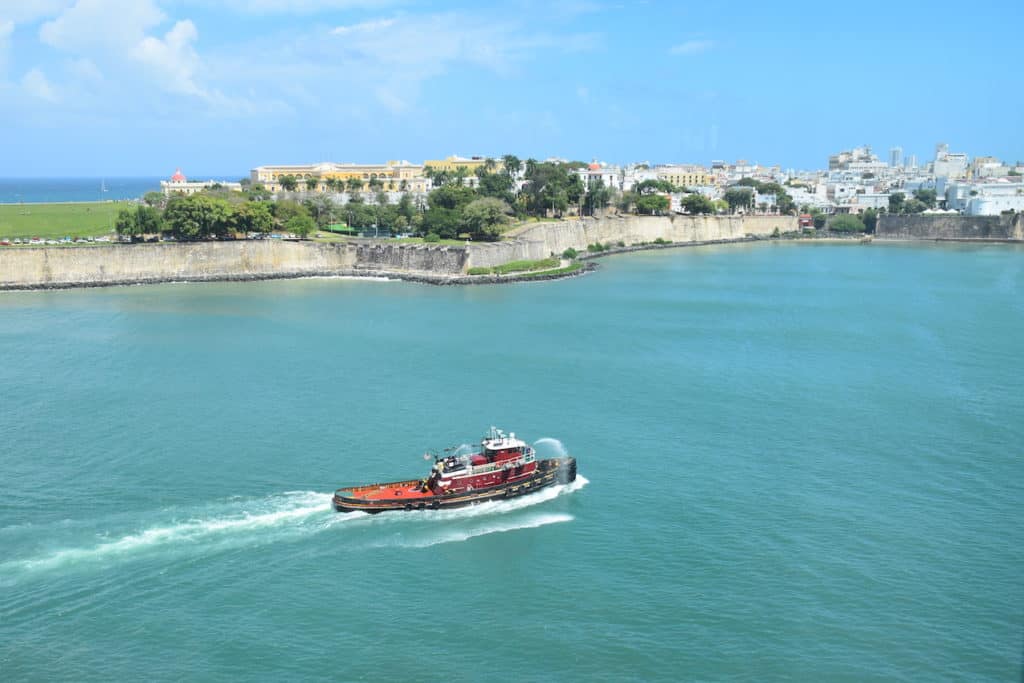 San Juan Harbor Welcome with Fireboat Spray