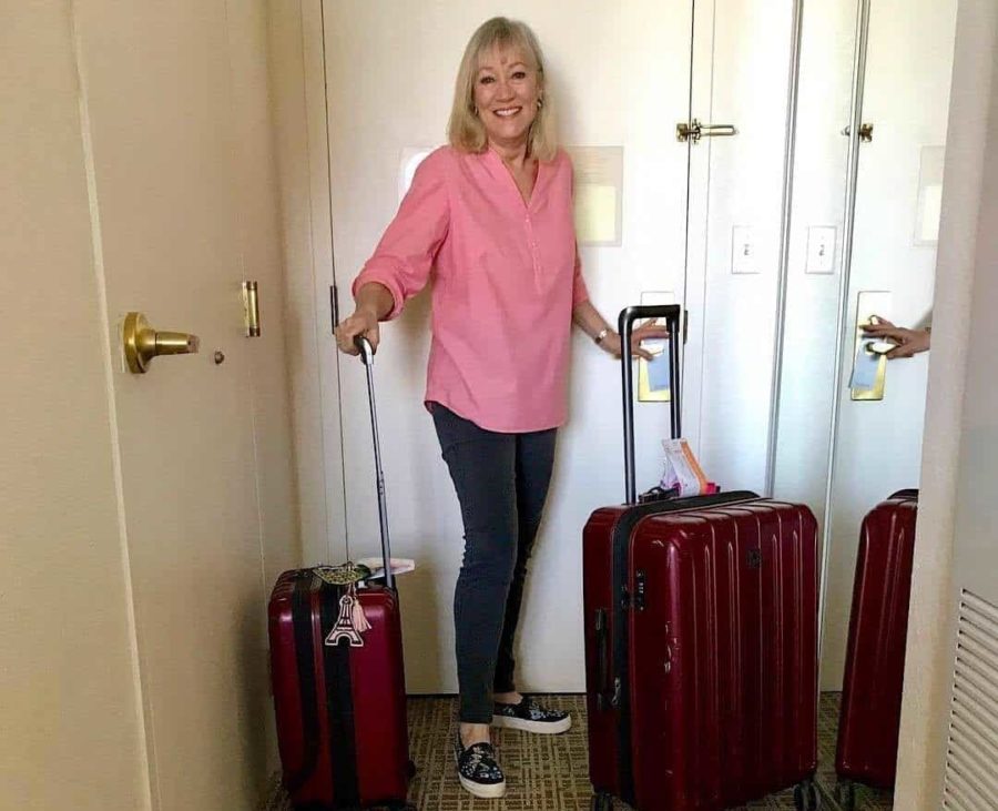 Me with my two Delsey suitcases.