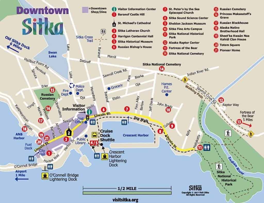 Sitka Alaska Walking Map