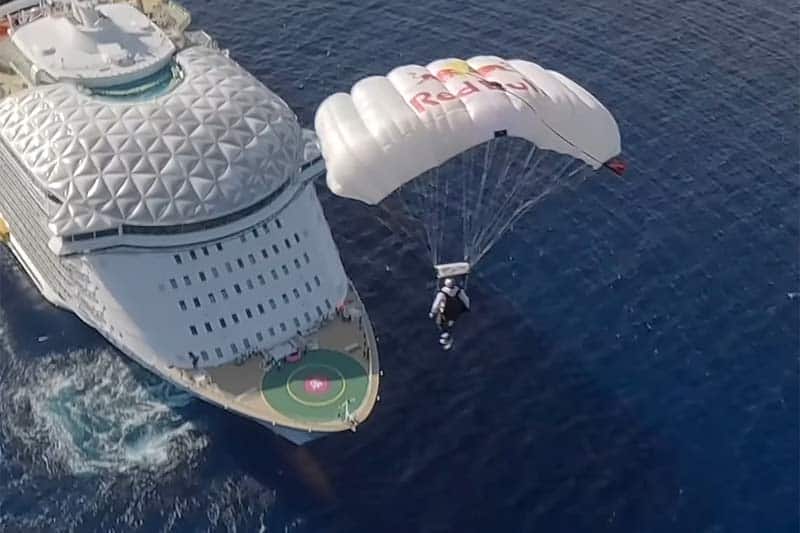 Skydiving Spectacle: Red Bull Airforce Lands on Utopia of the Seas