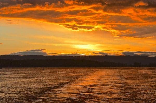 Sunset on the Columbia River aboard American Cruise Lines Queen of the West. 